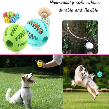 Interactive Rubber Dog Toy Ball – Chewable Silicone Treat Feeder for Dogs and Cats