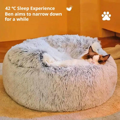 Semi Enclosed Winter Cat Bed – Warm Fluffy Washable Cat Cave Sleeping Bag for Kittens and Puppies