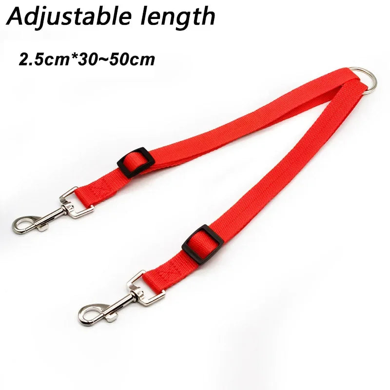 Double Twin Dual Coupler Dog Leash Two in One Strong Nylon V Shape Adjustable Pet Dog Leash Colorful Two Ways 2 Dogs Pet Lead