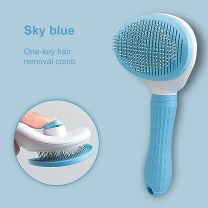 Pet Hair Remover Grooming Brush – Deshedding and Bath Brush for Long Haired Dogs and Cats
