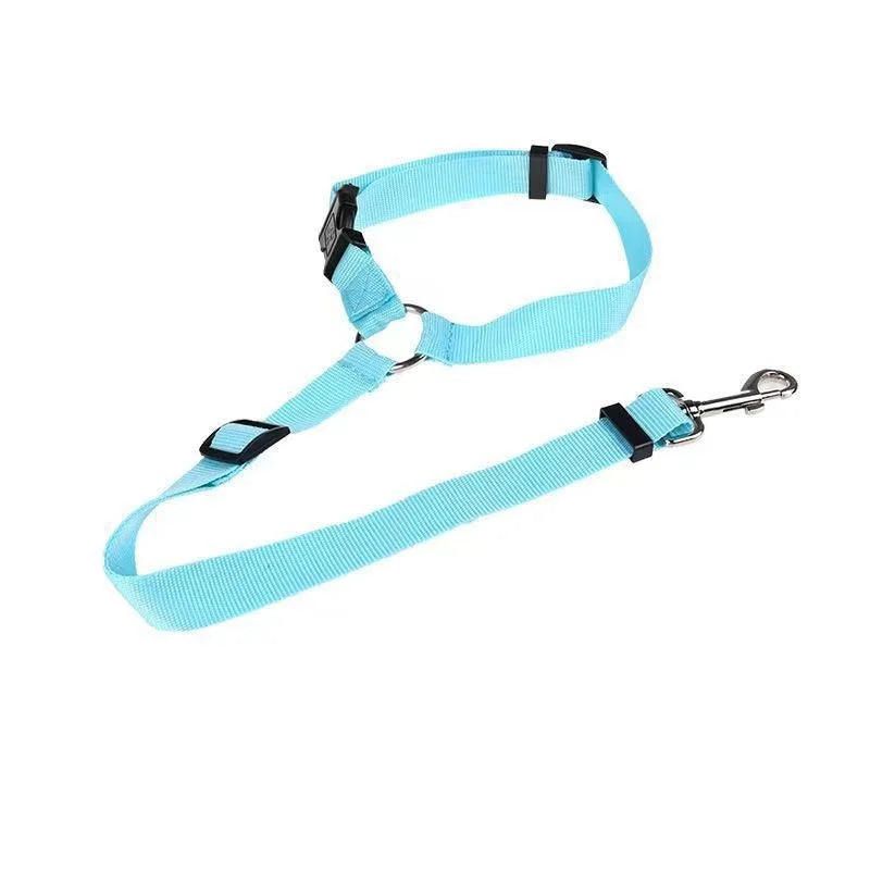 New Solid Two-in-one Dog Harness Leash Pet Car Seat Belt BackSeat Safety Belt Adjustable for Kitten Dogs Collar Pet Accessories