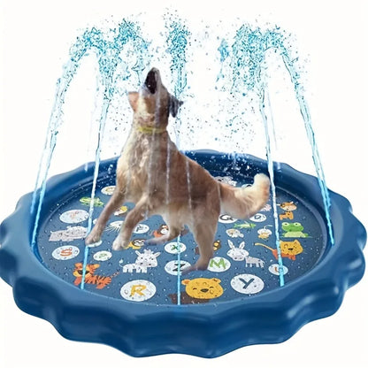 Heavy Duty Outdoor Pet Bath Basin – Non Slip Spray Water Play Mat for Dogs and Cats
