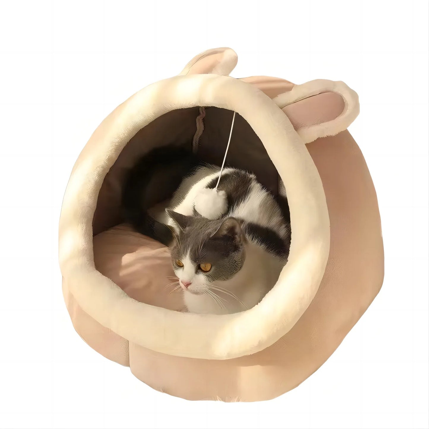 Pet Tent Cave Bed – Foldable Self Warming Sleeping Hut for Cats and Small Dogs