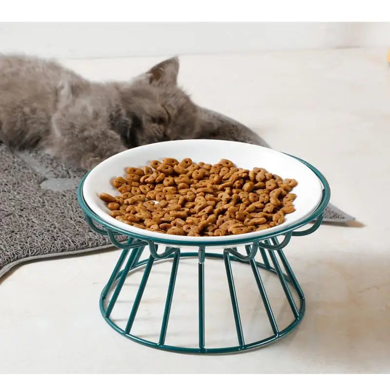 Ceramic Raised Pet Bowl Food Water Treats For Cats &amp Doggie Cat Stand Bowl Dogs Supplies Outdoor Feeding Drinking Accessories