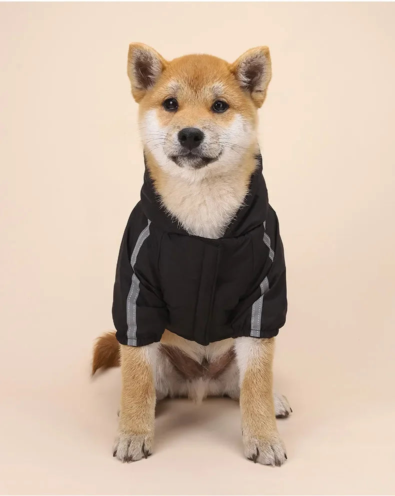 Pet Dog Waterproof Coat Reflective Puppy Warm Cotton Jacket Autumn Winter Hoodie Clothing For Dogs Cats Clothes