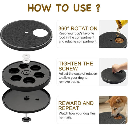 Multifunctional Dog Nail Scratch Pad – Nail Grinder and Interactive Food Dispenser Training Plate Toy