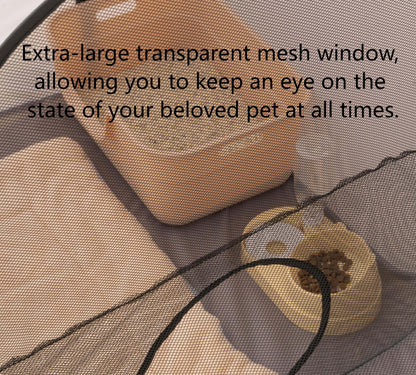 Square Gray Cats and Dogs Delivery Room Hard Oxford Cloth with a Play Tunnel Foldable Pets Nest