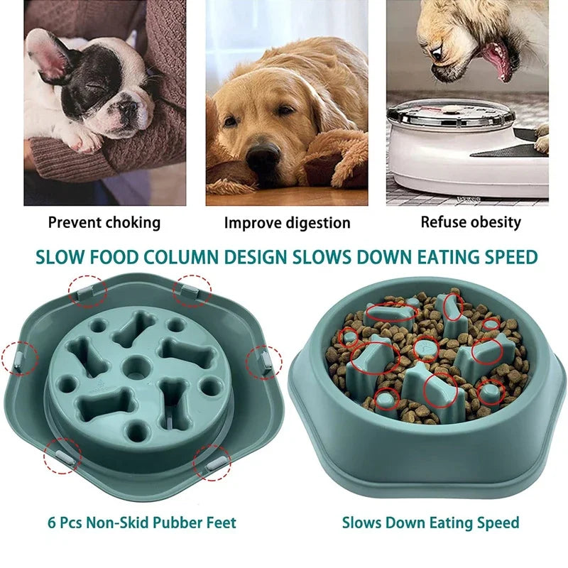 Anti Choking Slow Feeder Dog Bowl – Puzzle Food Dish for Small and Medium Dogs