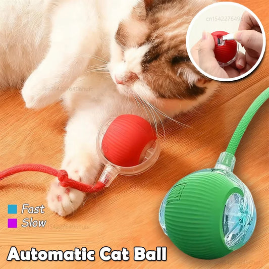 Cat Interactive Ball Toy Automatic Rolling Ball Adjustable Rechargeable Smart Pet Interactive Toy Intelligent Mouse for Cat Dog