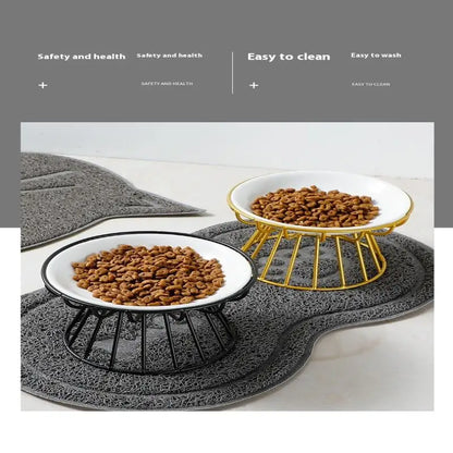 Ceramic Raised Pet Bowl Food Water Treats For Cats &amp Doggie Cat Stand Bowl Dogs Supplies Outdoor Feeding Drinking Accessories