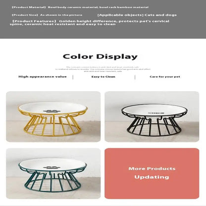 Ceramic Raised Pet Bowl Food Water Treats For Cats &amp Doggie Cat Stand Bowl Dogs Supplies Outdoor Feeding Drinking Accessories