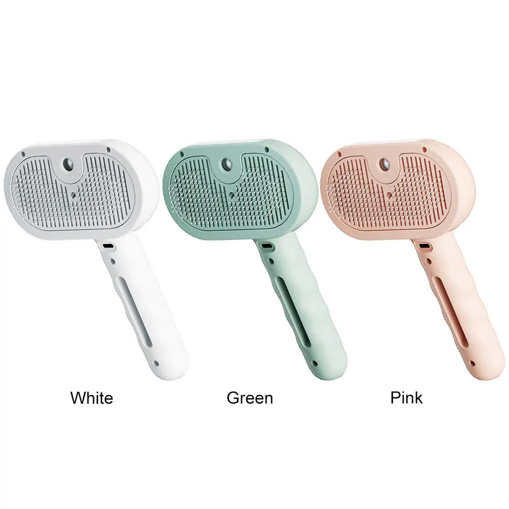 3 in 1 Rechargeable Pet Steam Brush – Self Cleaning Grooming Brush for Cats, Dogs and Small Animals