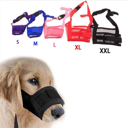 Adjustable Anti Bark Dog Muzzle – Breathable Mesh Nylon Mouth Cover for Small and Large Dogs