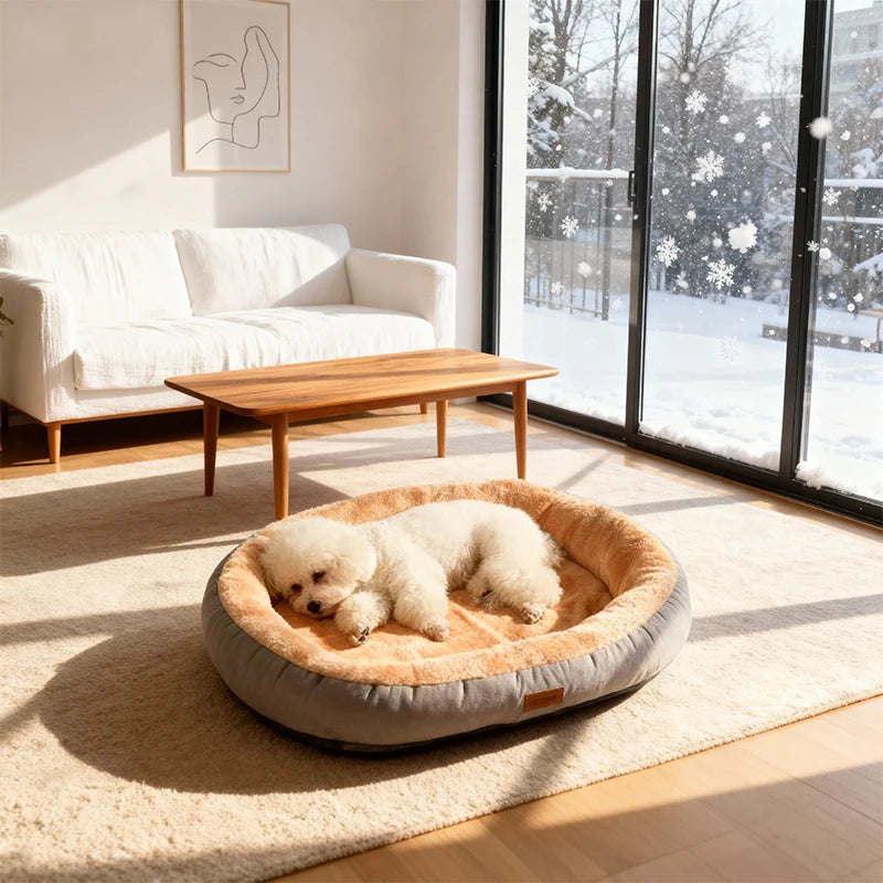Winter Warm Small Dog Kennel Sleeping Puppy Cushion Cat Supplies  Accessories Washable Calming Sofa Cat Dog Pet Bed