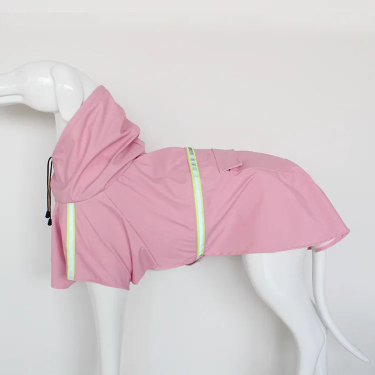 Cape Style Reflective Dog Raincoat – Waterproof Windproof Hooded Coat for Large Dogs