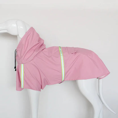 Cape Style Reflective Dog Raincoat – Waterproof Windproof Hooded Coat for Large Dogs