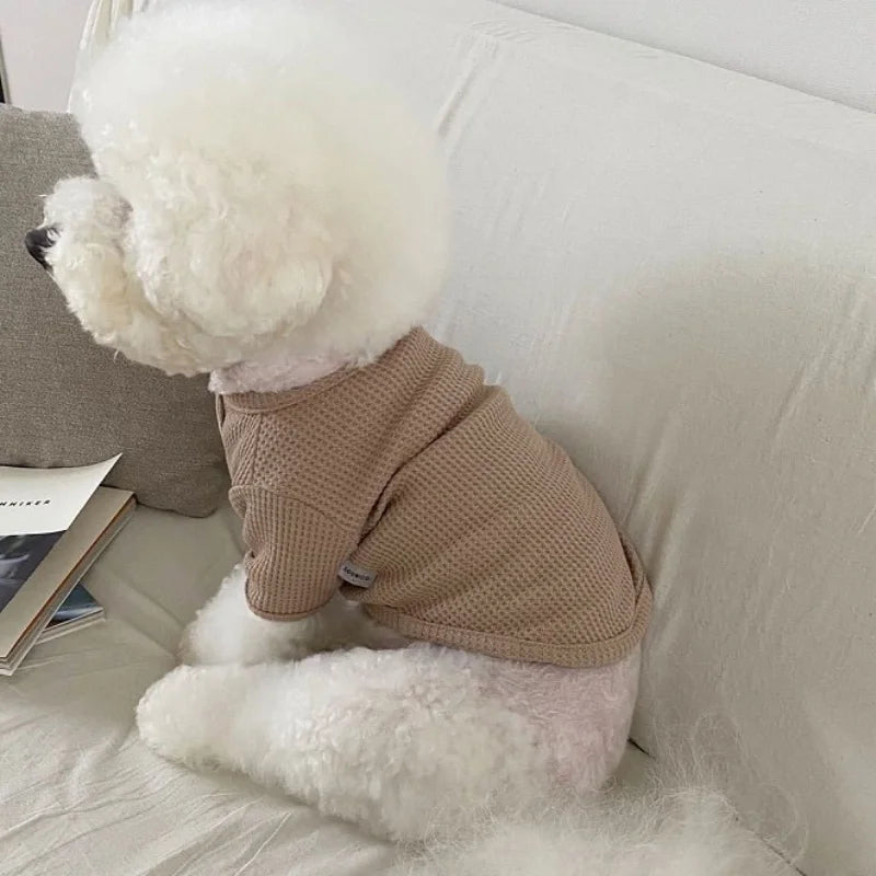 Soft Dog Shirt – Autumn Winter Cute Solid Color Pet Vest for Dogs and Cats
