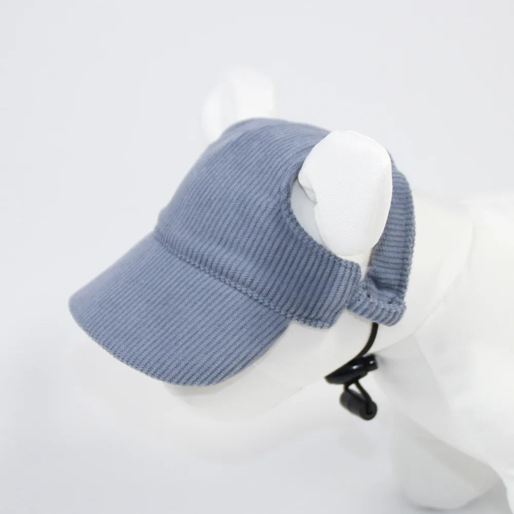 Corduroy Dog Baseball Cap – Adjustable Sun Hat for Small, Medium and Large Dogs