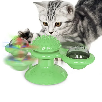 Wall Mounted Spinning Cat Toy – Interactive Exercise and Massage Toy for Indoor Cats