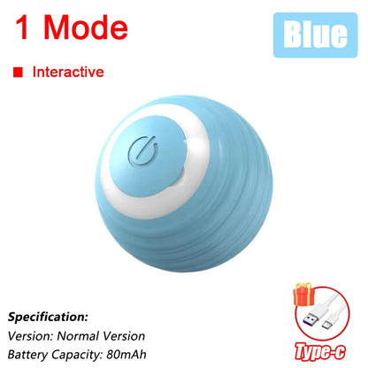 Rechargeable Interactive Cat Ball Toy – Automatic Rolling Smart Pet Toy with Faux Tail for Cats and Dogs