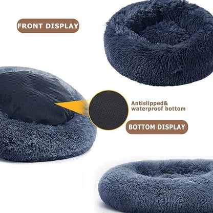 Super Soft Pet Cat Bed Plush Full Size Washable Calm Bed Donut Bed Comfortable Sleeping Artifact Suitable For Winter