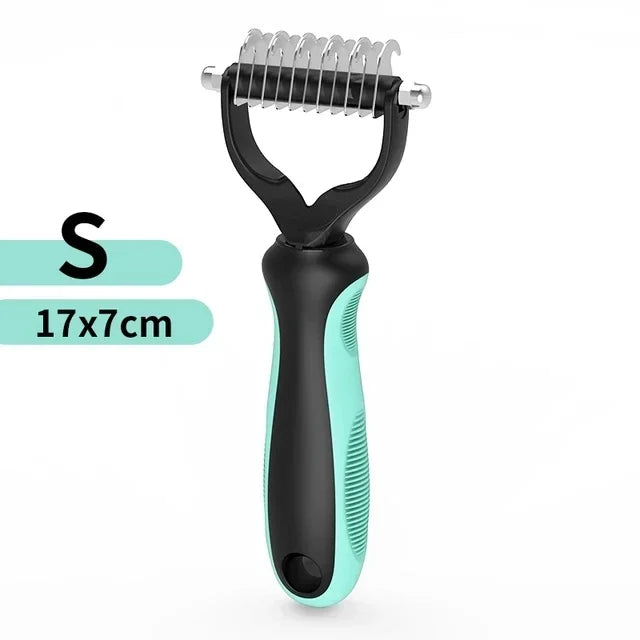 Double Sided Pet Grooming Brush – Stainless Steel Deshedding Comb for Dogs and Cats