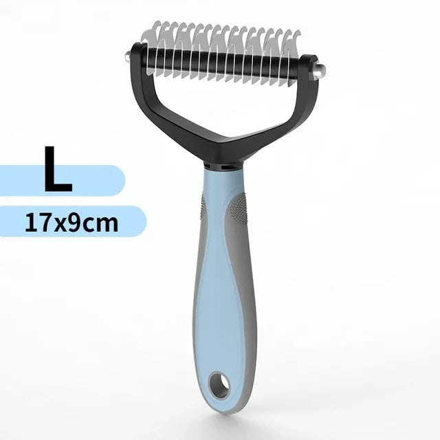 Double Sided Pet Grooming Brush – Stainless Steel Deshedding Comb for Dogs and Cats