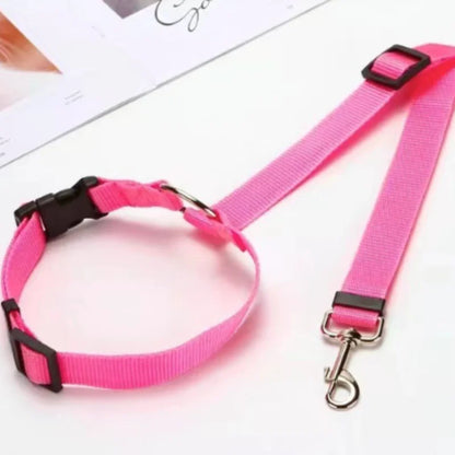 New Solid Two-in-one Dog Harness Leash Pet Car Seat Belt BackSeat Safety Belt Adjustable for Kitten Dogs Collar Pet Accessories