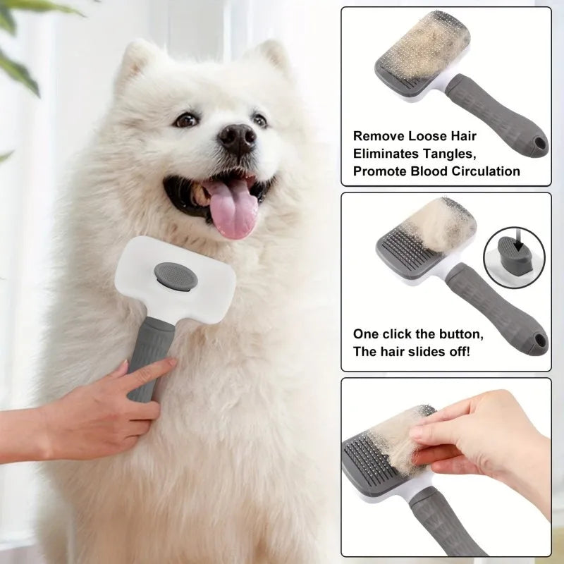 Dog Grooming Brush – Tangle Free Shedding Control Pet Care Tool for Dogs and Cats