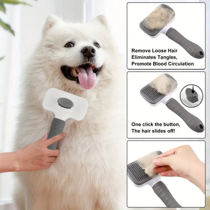 Dog Grooming Brush – Tangle Free Shedding Control Pet Care Tool for Dogs and Cats