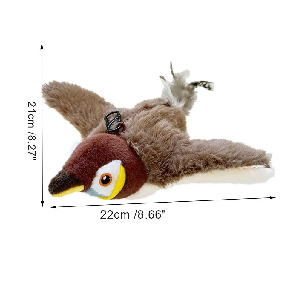 Interactive Cat Toys Rechargeable Flying Bird Wings Cat Toy Stimulating Play Touch Activated Plush Pet Cat Toy