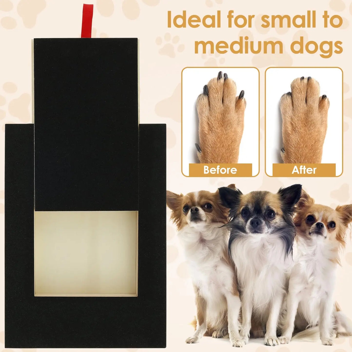 Dog Nail Scratching Board with Snack Box – Wooden Nail File Toy for Pet Grooming