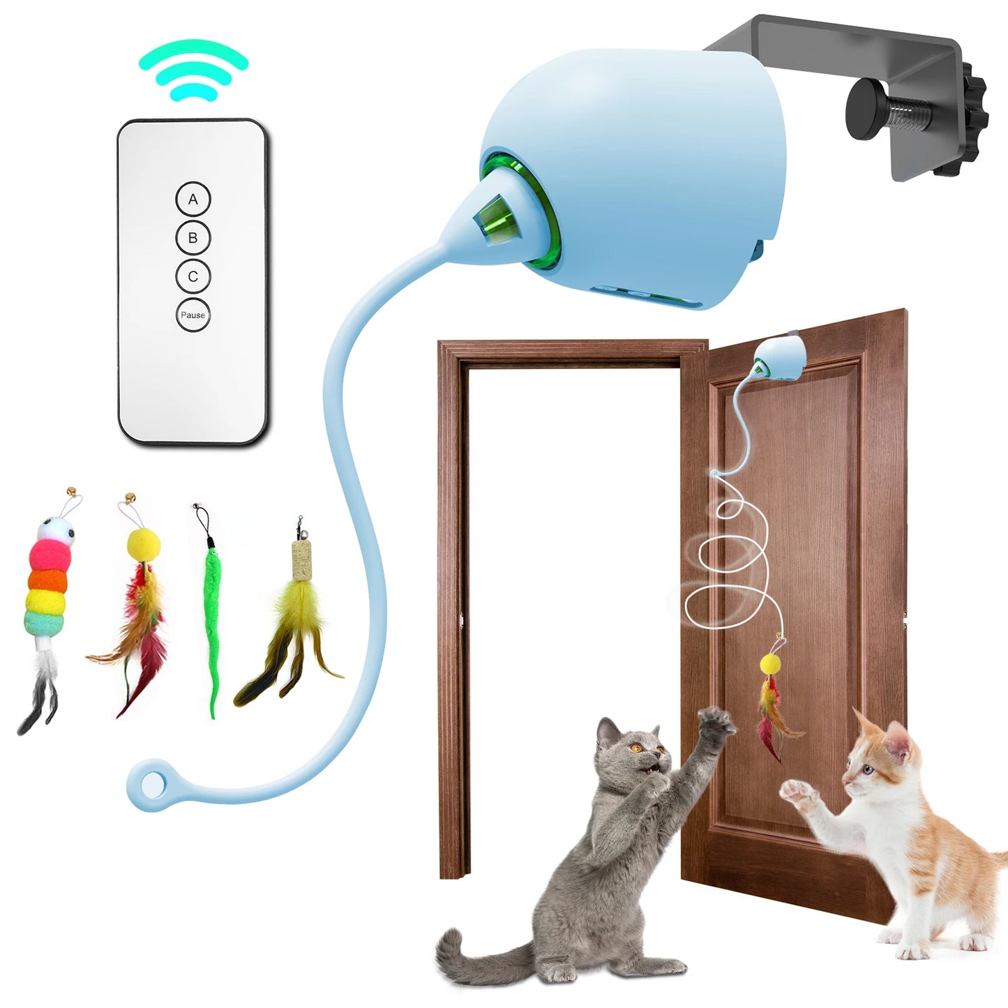 Interactive Cat Whack A Mole Toy – Automatic 7 Hole Mouse Game for Indoor Cats