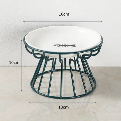 Ceramic Raised Pet Bowl Food Water Treats For Cats &amp Doggie Cat Stand Bowl Dogs Supplies Outdoor Feeding Drinking Accessories