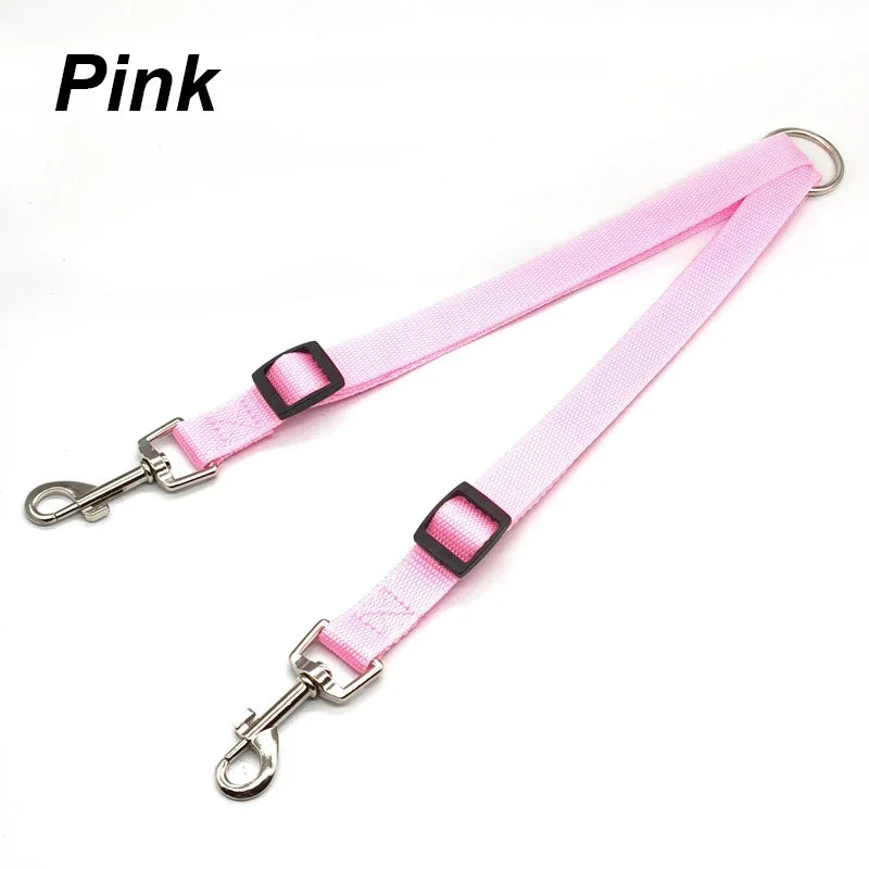 Double Twin Dual Coupler Dog Leash Two in One Strong Nylon V Shape Adjustable Pet Dog Leash Colorful Two Ways 2 Dogs Pet Lead