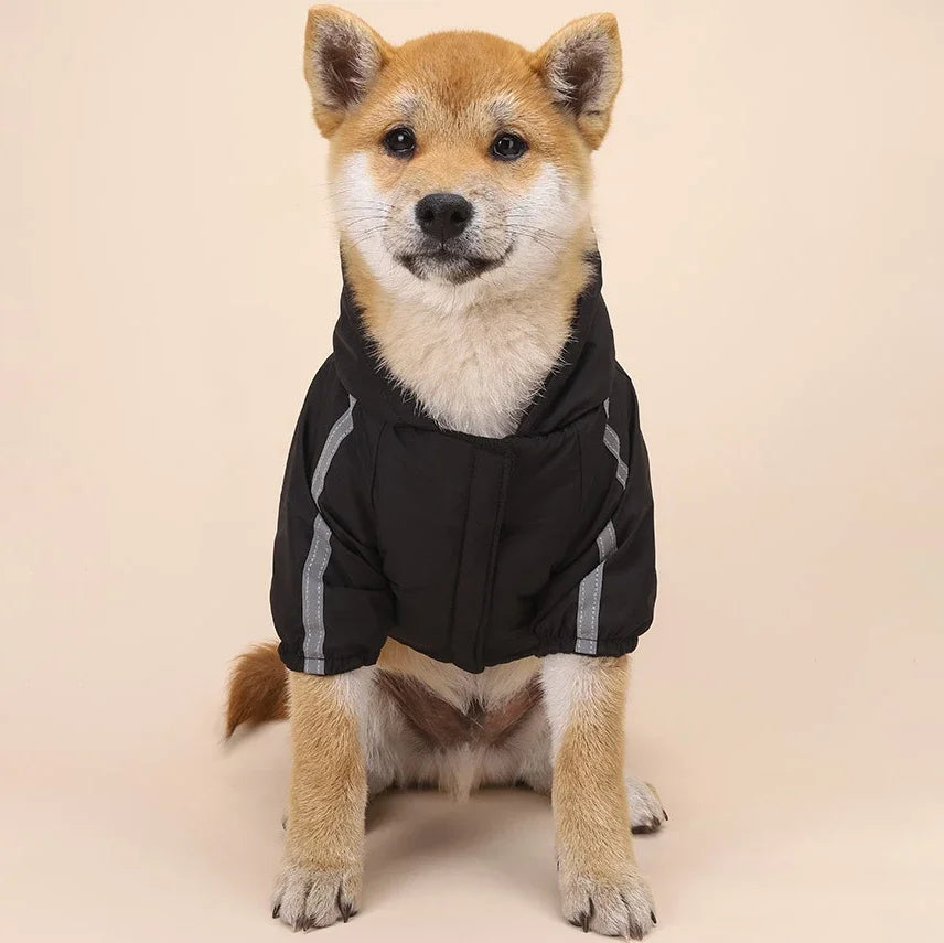 Pet Dog Waterproof Coat Reflective Puppy Warm Cotton Jacket Autumn Winter Hoodie Clothing For Dogs Cats Clothes
