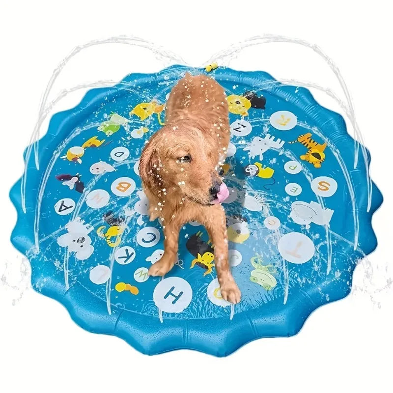 Heavy Duty Outdoor Pet Bath Basin – Non Slip Spray Water Play Mat for Dogs and Cats