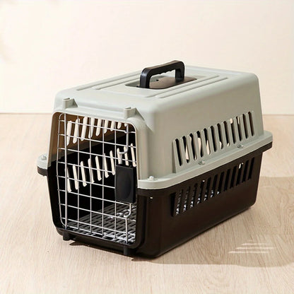Portable Pet Carrier Crate – Plastic Travel Kennel for Dogs, Cats, Puppies and Rabbits (48×32×30cm)