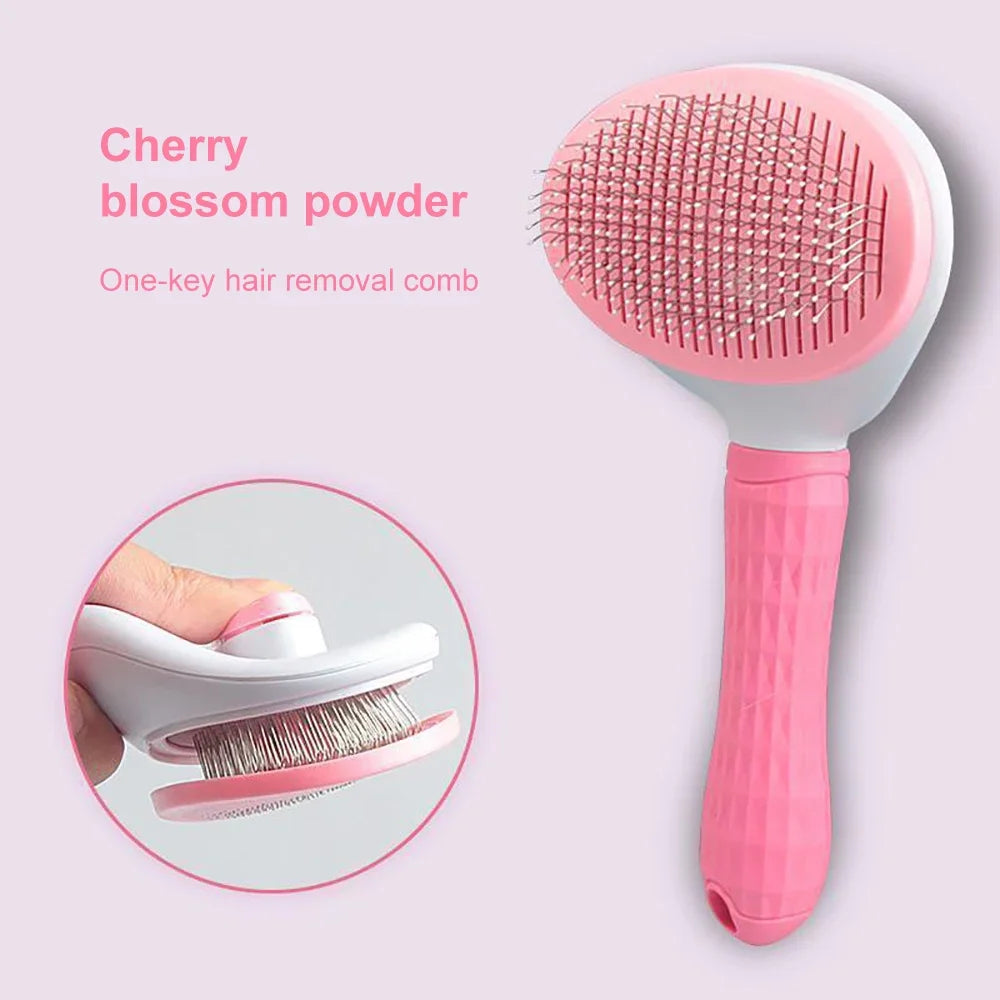 Pet Hair Remover Grooming Brush – Deshedding and Bath Brush for Long Haired Dogs and Cats