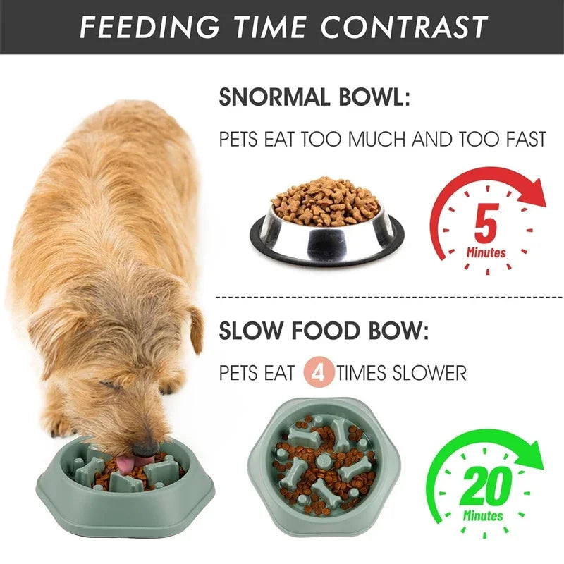 Anti Choking Slow Feeder Dog Bowl – Puzzle Food Dish for Small and Medium Dogs