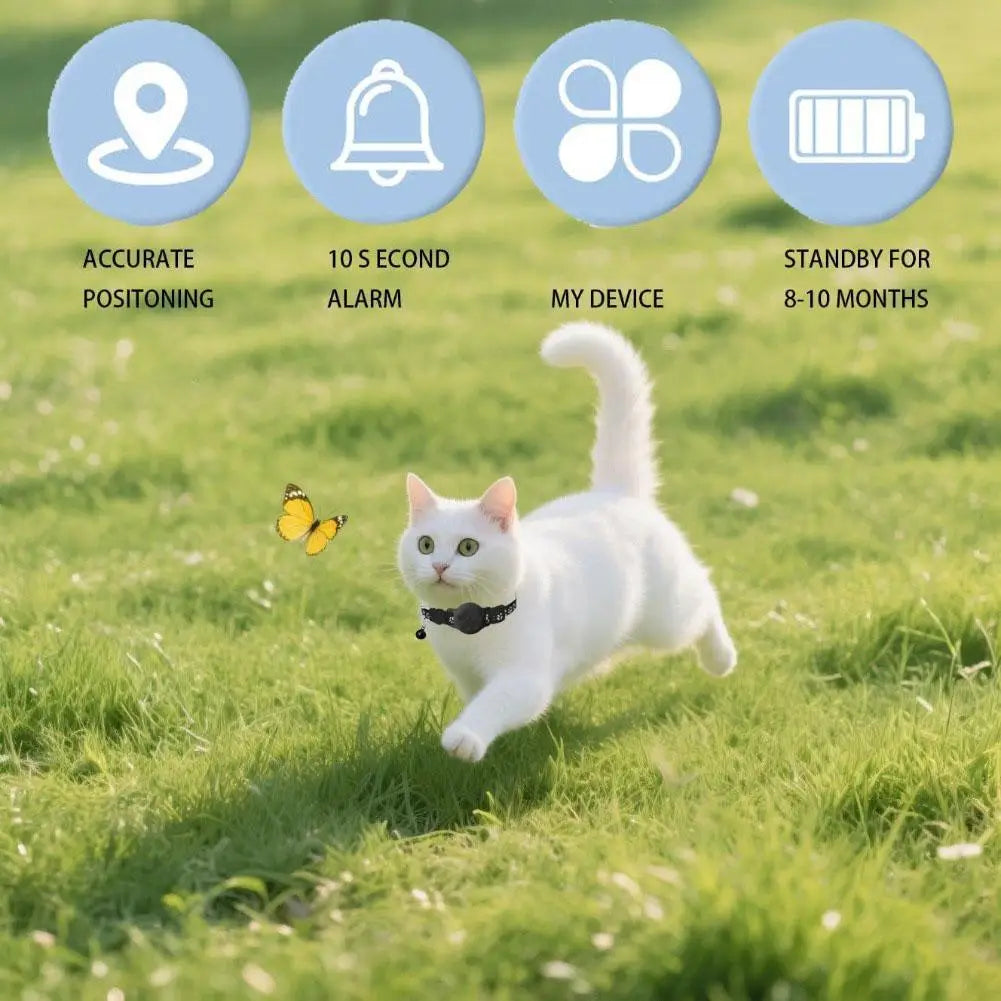 Reflective Pet Collar with AirTag Holder – Waterproof Adjustable GPS Tracker for Cats and Dogs