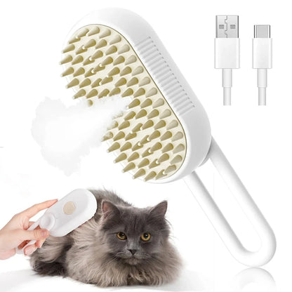 3 in 1 Electric Pet Hair Brush – Steam Spray Massage Comb for Dogs and Cats Hair Removal